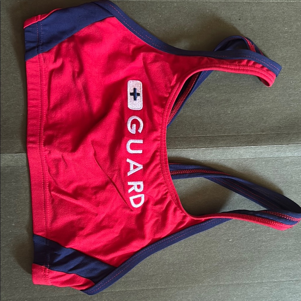 Red and Navy Sports Bra